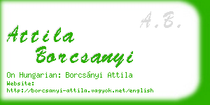 attila borcsanyi business card